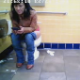 What appears to be a hidden camera installed in a public restroom, records an attractive brunette woman pissing and taking a shit. Audio is muffled due to camera limitations, but we get a great wiping view afterwards. About 4 minutes long.